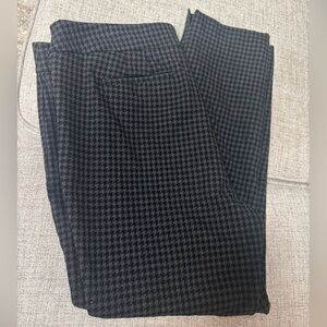 TALBOTS CHATHAM ANKLE PANT TROUSERS BLACK GRAY HOUNDSTOOTH PRINT SZ 16